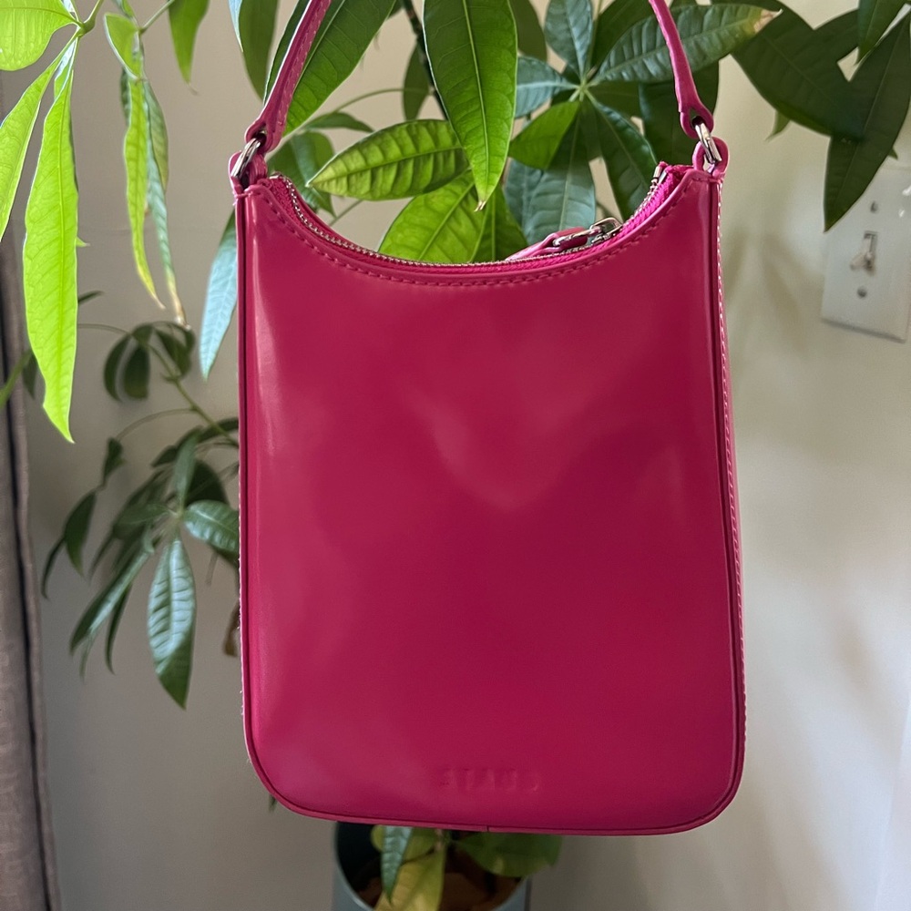 Staud Mini Alec Convertible Leather Top Handle Bag in Blossom